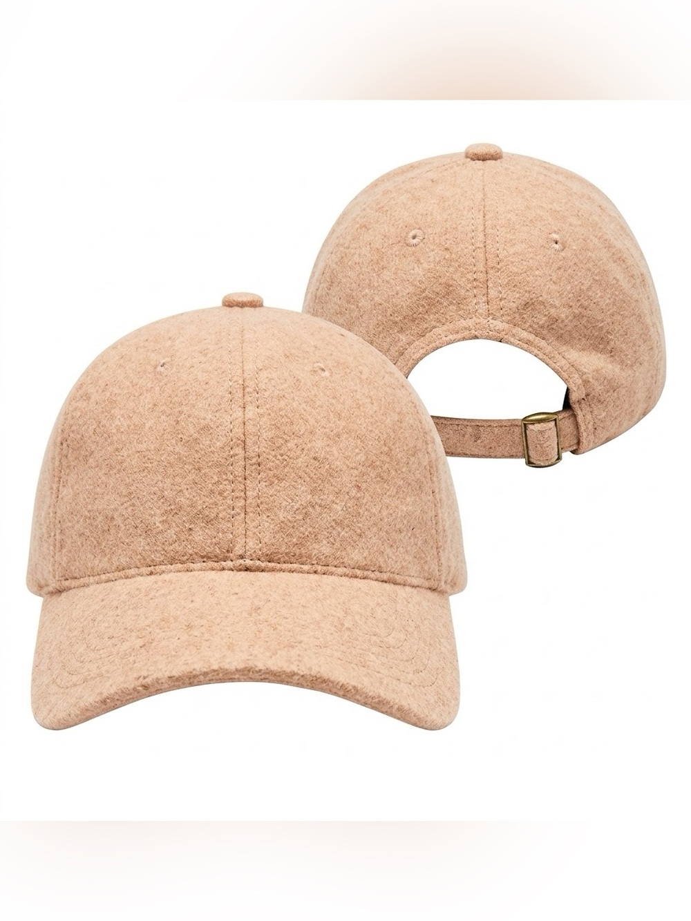Wool Blend Baseball Cap in Light Beige